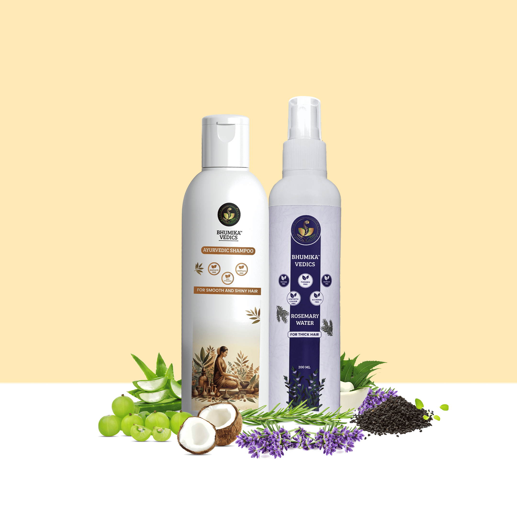 Rosemary Water 200 ml + Ayurvedic Shampoo 200ml